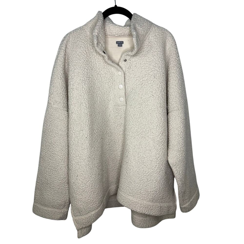 Aeri Fleece Pullover Sherpa Women's XL Cream Cozy Soft Quarter Snap